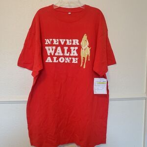 Dog is Good T Shirt Mens Size XXL Red Never Walk Alone Graphic K9 Pets Sample